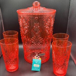 The Pioneer Woman Floral Beverage Dispenser with 4-24oz Tumblers